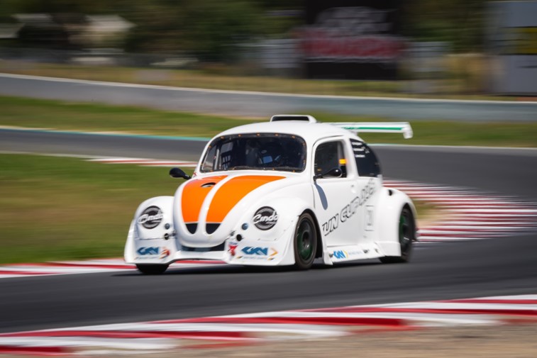 White racing car
